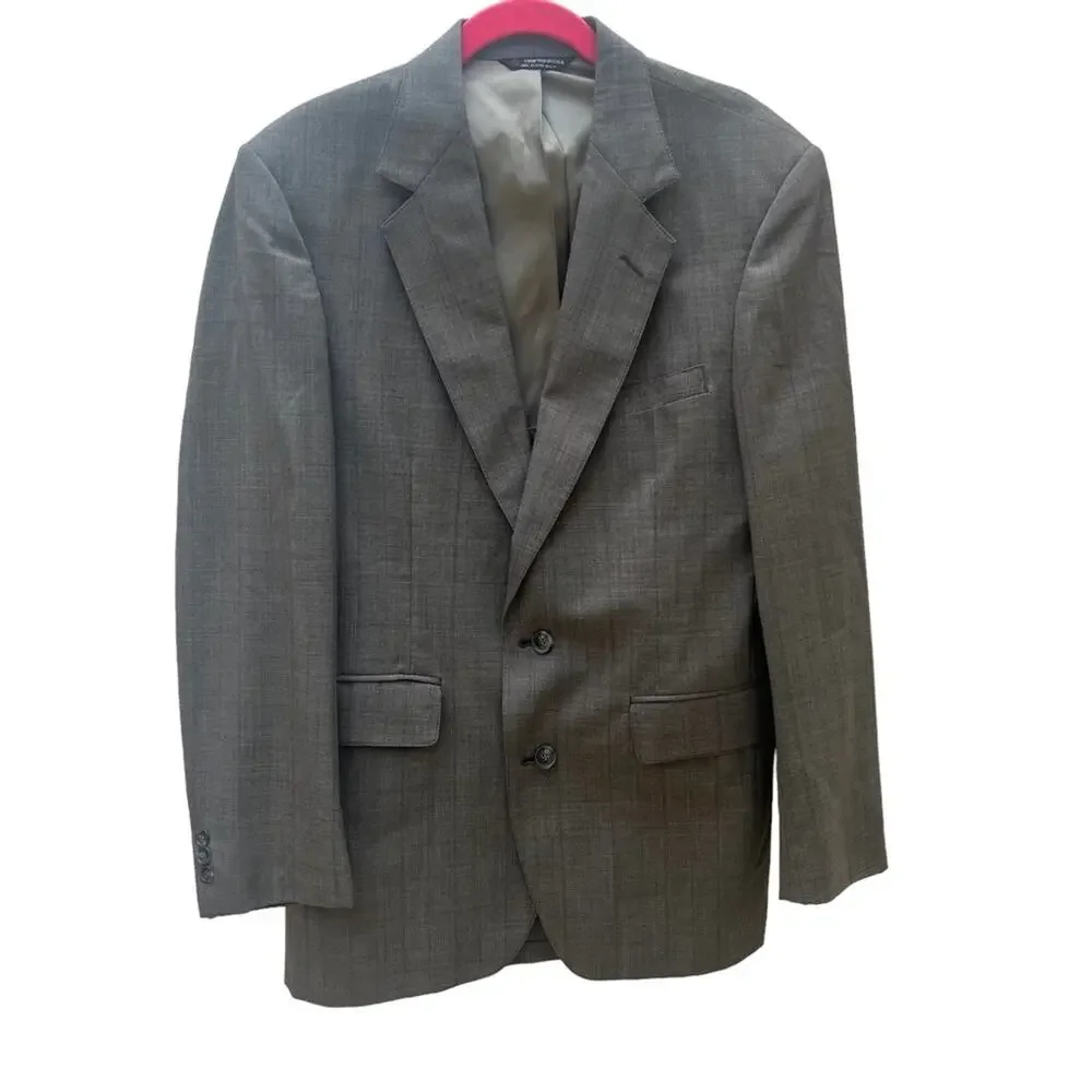 Borck Brothers Fine Clothing Gray Micro Plaid Made in the USA Sport Coat 40R